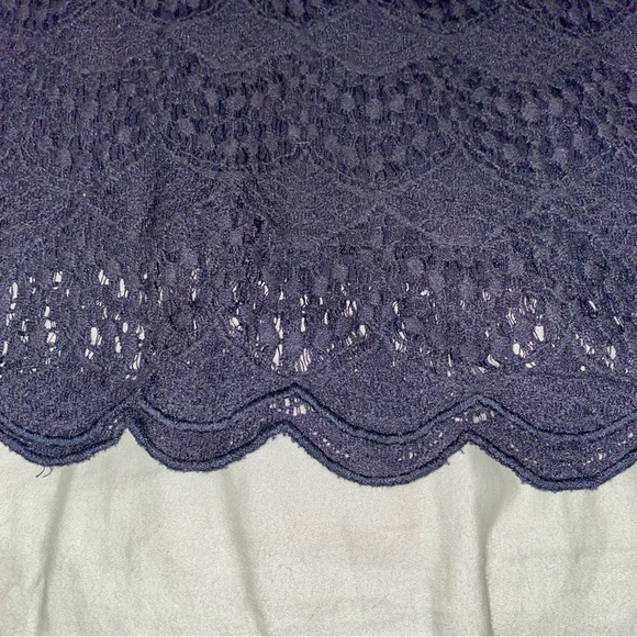 MADEWELL CROCHET SCALLOP EDGE TOP IN NAVY J CREW TRENDY BUSINESS CASUAL OFFICE - Picture 6 of 10